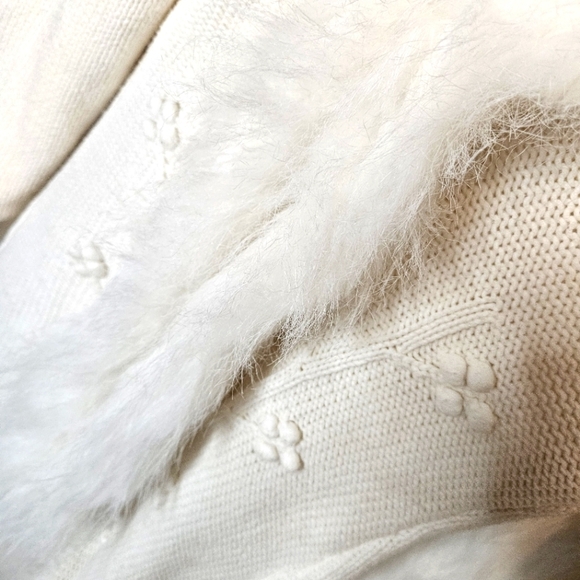 1989 Place Knitted Fleece Lined Jacket w/ Faux Fur Trim - Picture 4 of 8